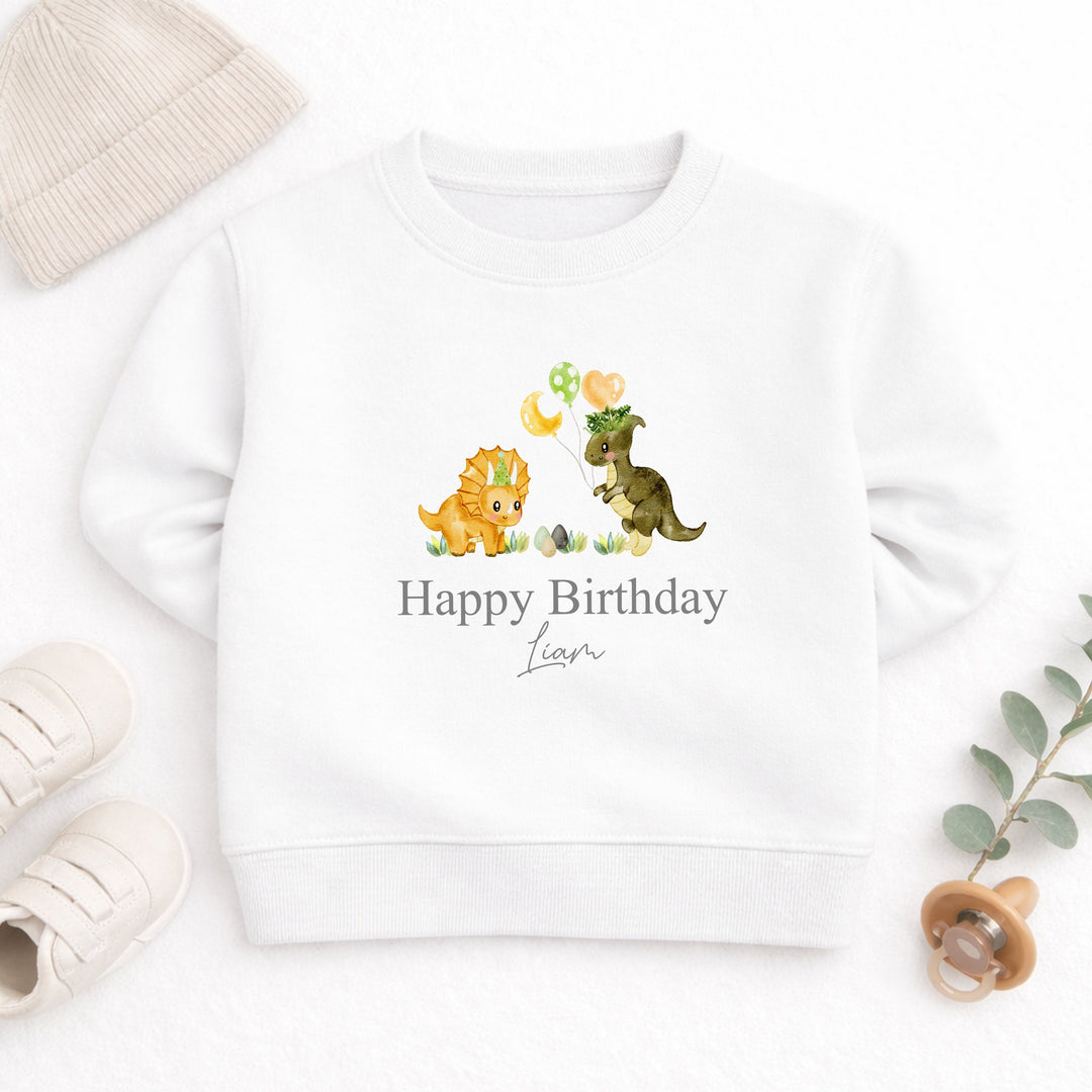 Personalised Dinosaur Party Birthday Boy Sweatshirt