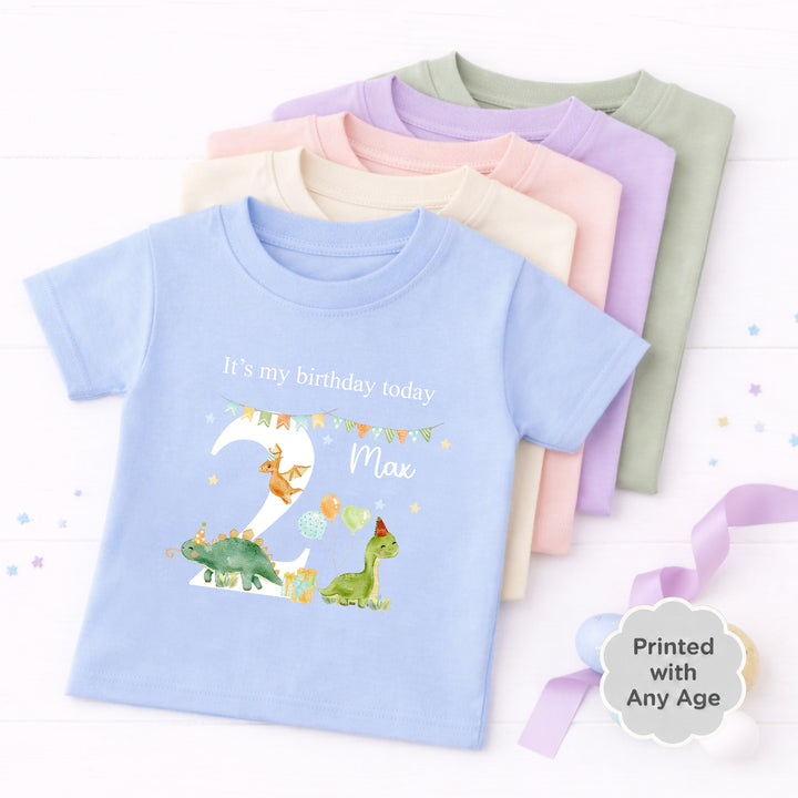 Personalised Dinosaur Party Any Age Birthday T-shirt