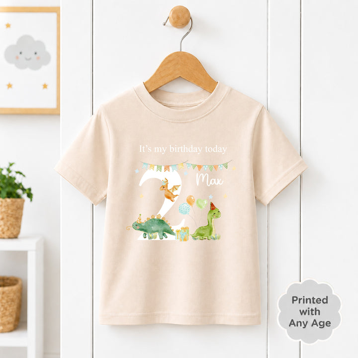 Personalised Dinosaur Party Any Age Birthday T-shirt