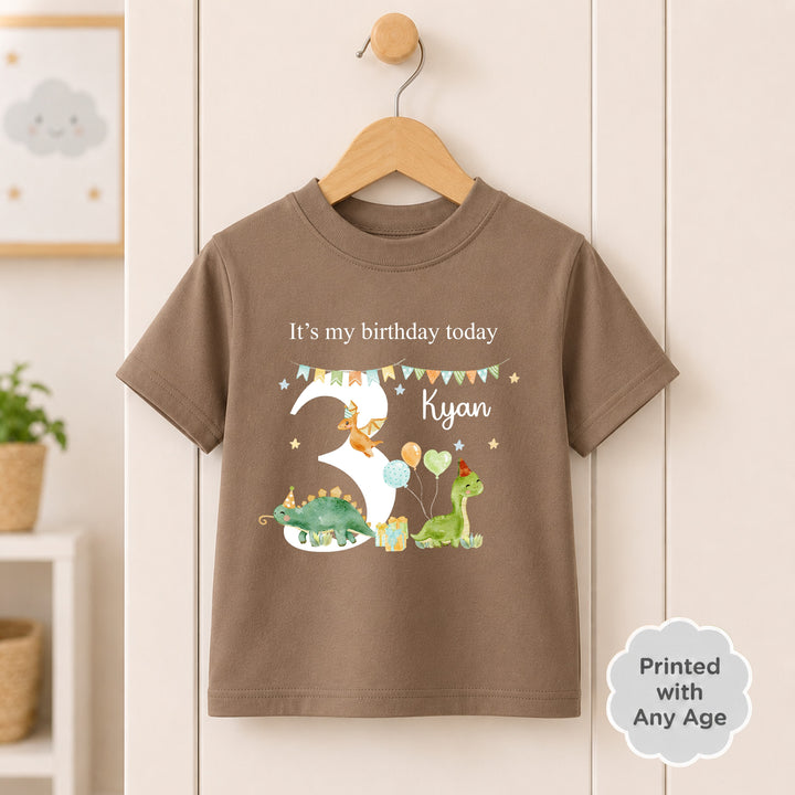 Personalised Dinosaur Party Any Age Birthday T-shirt