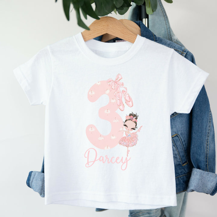 Personalised Birthday Girl Outfit Ballerina Vest/T-shirt