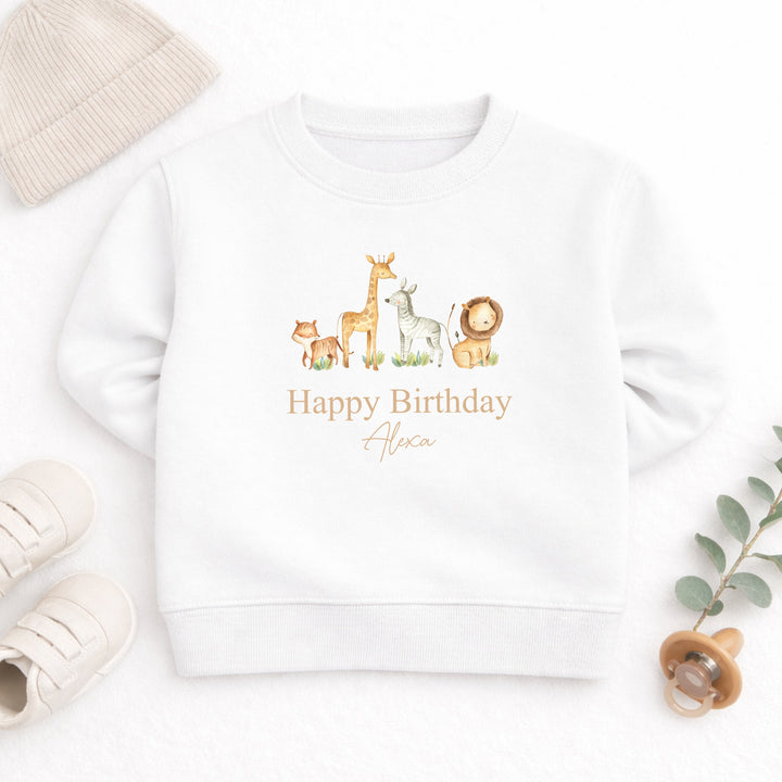 Personalised Jungle Scene Birthday Sweatshirt