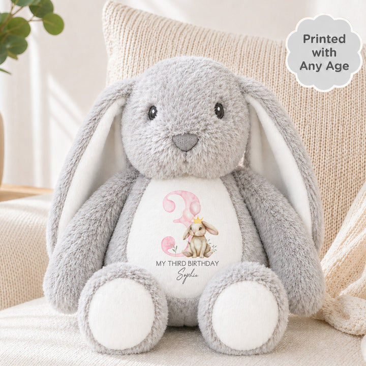 Personalised Pink Bunny Crown Any Age Birthday Rabbit