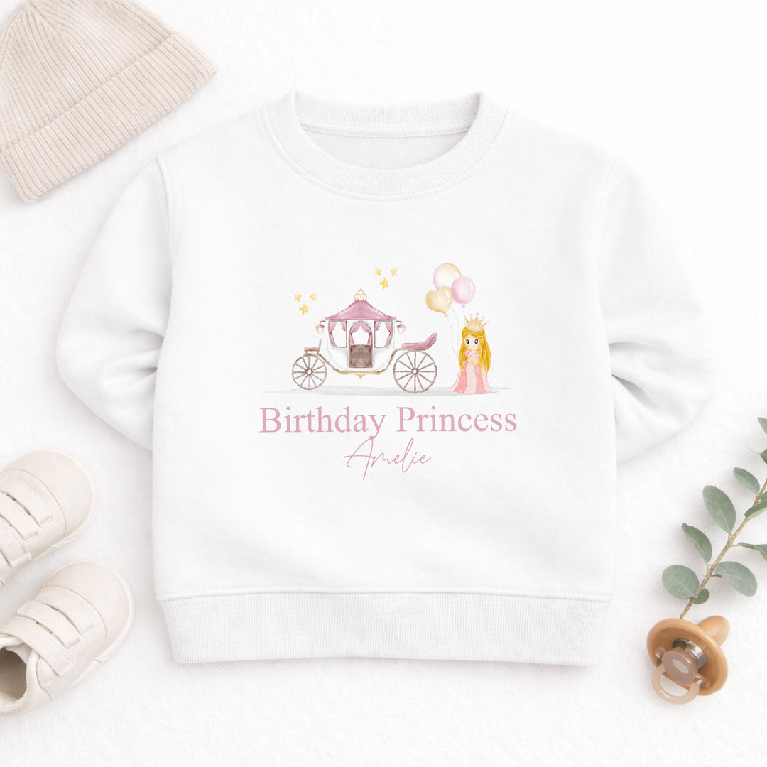 Personalised Pink Birthday Princess Sweatshirt