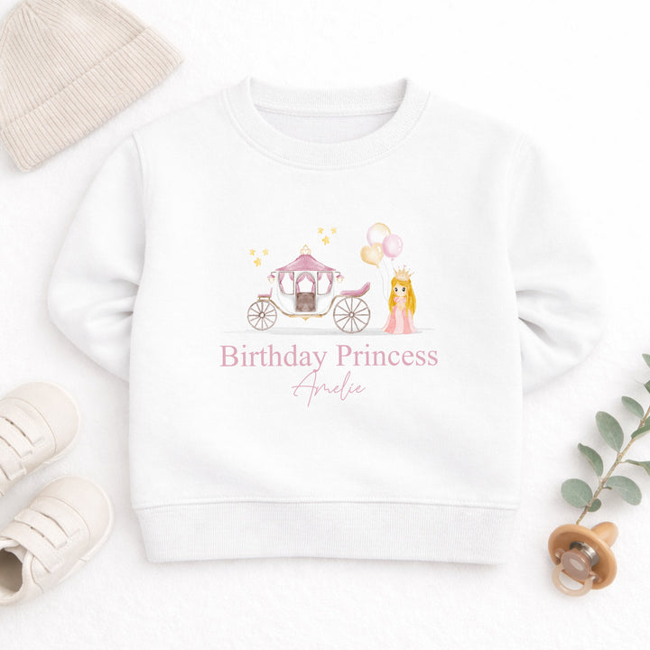 Personalised Pink Birthday Princess Sweatshirt