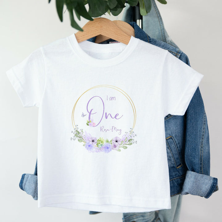 Personalised Purple Wreath Birthday Vest/T-shirt