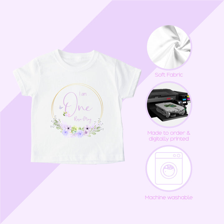 Personalised Purple Wreath Birthday T-shirt