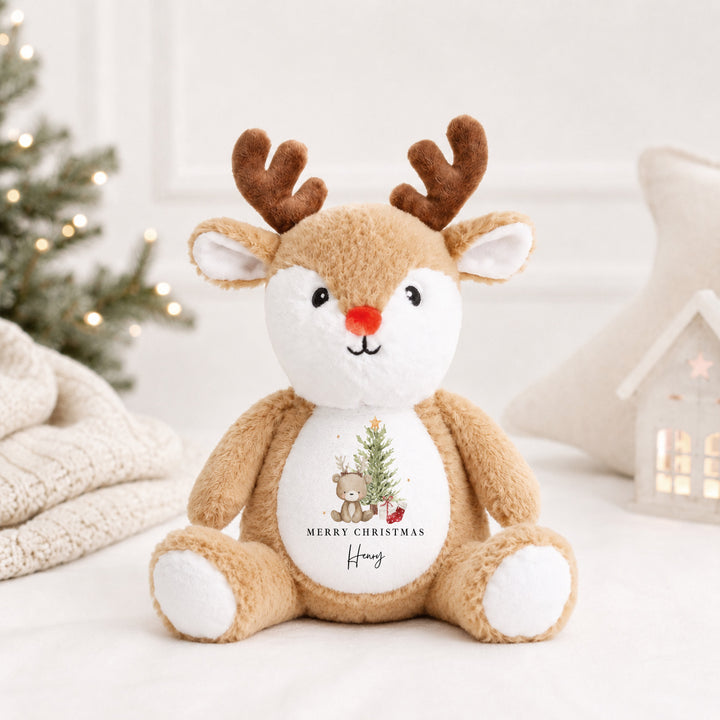Personalised Bear Reindeer Tree My First Christmas Soft Toy