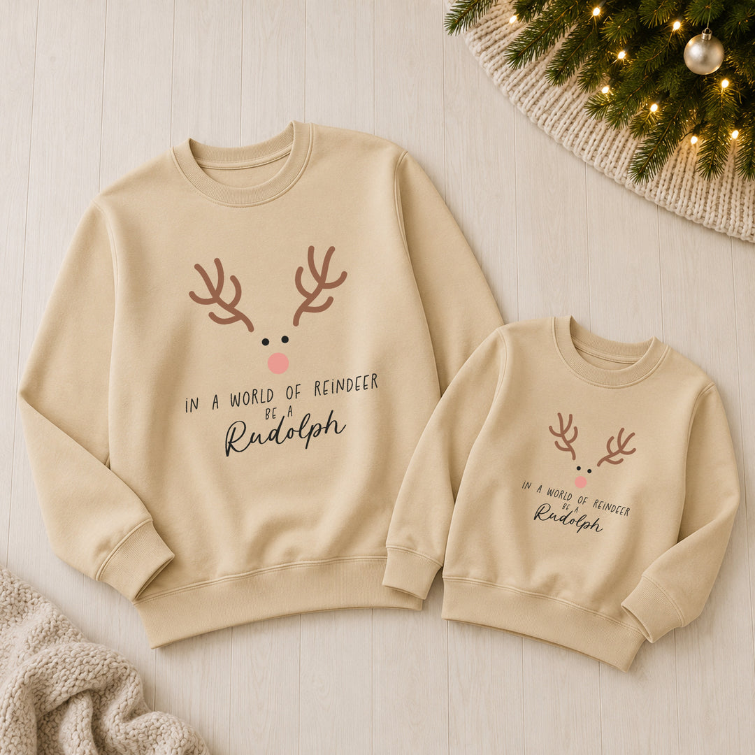 Family Matching Be a Rudolph Christmas Jumper
