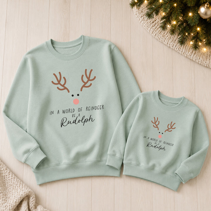 Family Matching Be a Rudolph Christmas Jumper