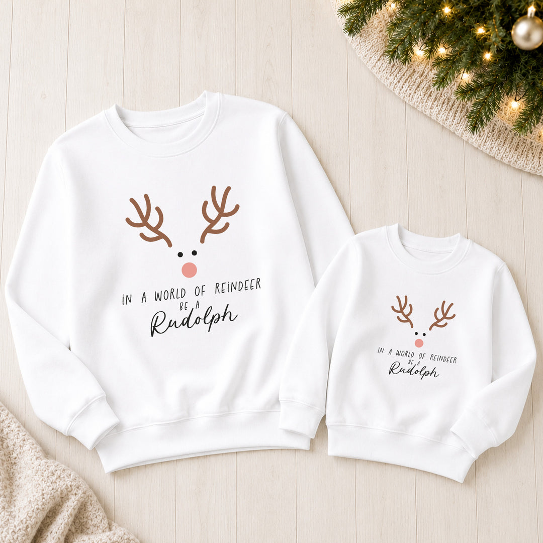Family Matching Be a Rudolph Christmas Jumper