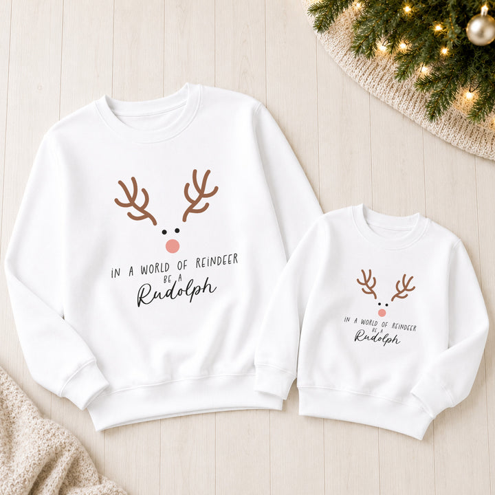 Family Matching Be a Rudolph Christmas Jumper