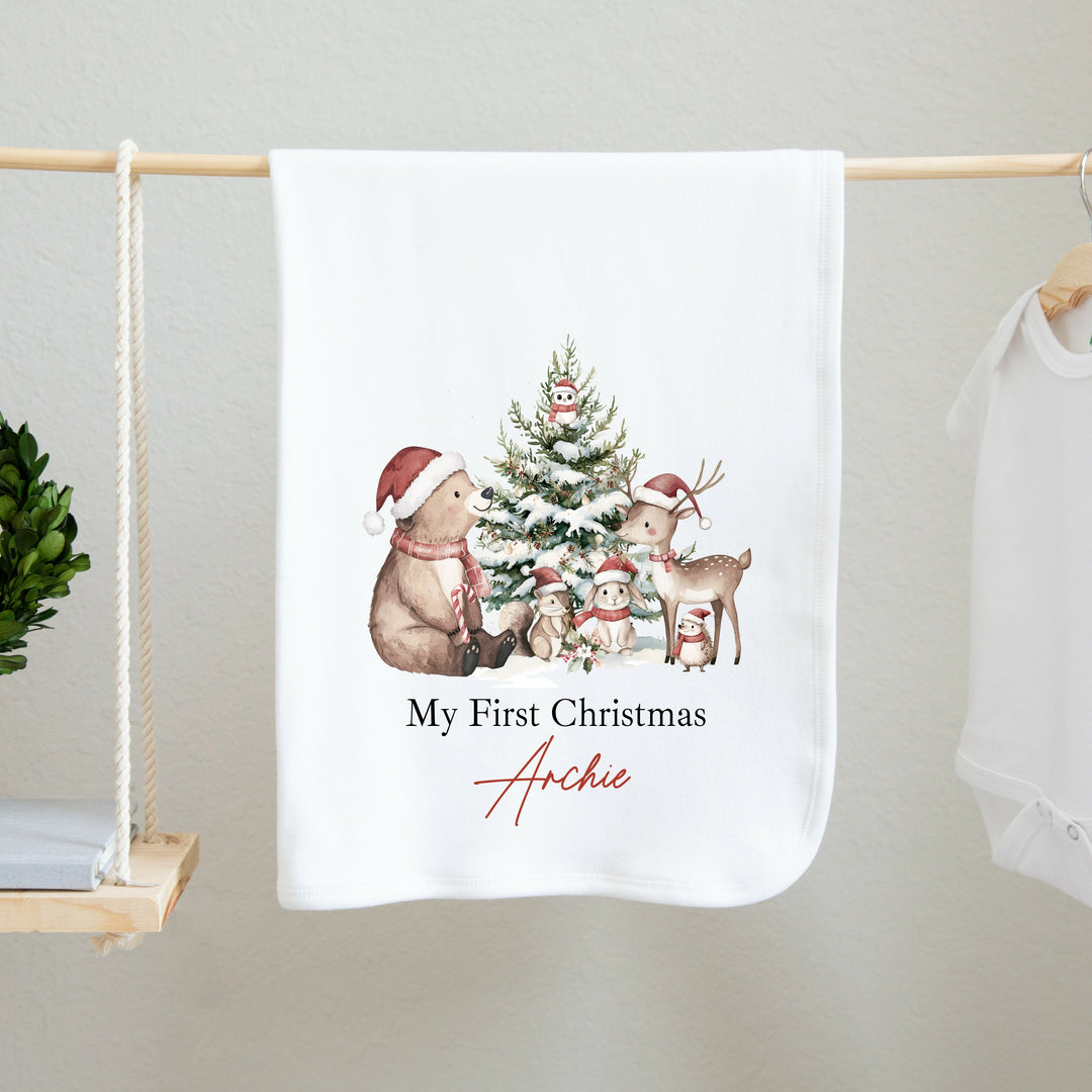 Personalised My First Christmas Baby Blanket