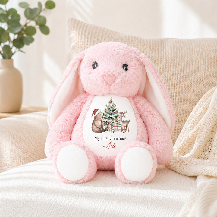 Personalised Woodland Bear My First Christmas Soft Toy