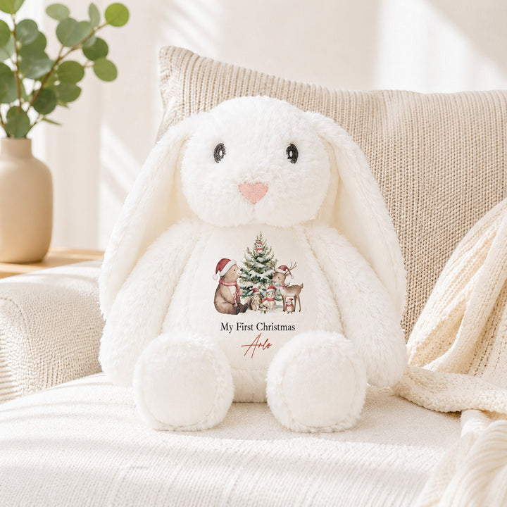 Personalised Woodland Bear My First Christmas Soft Toy