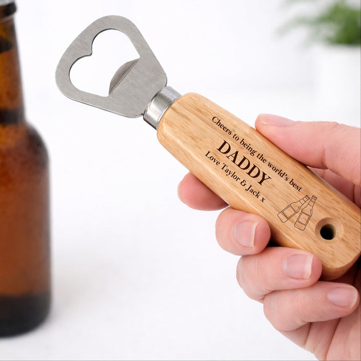 Personalised Cheers To The Best Daddy Engraved Bottle Opener