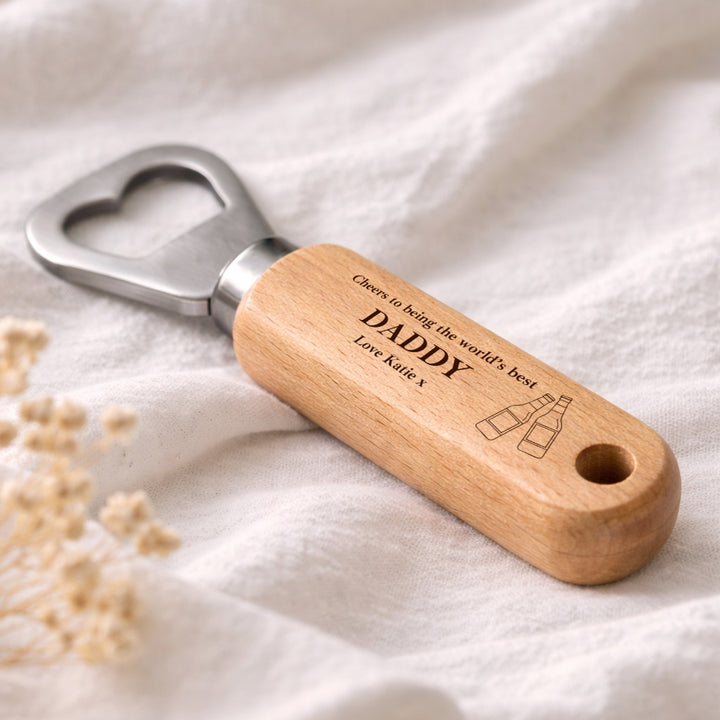 Personalised Cheers To The Best Daddy Engraved Bottle Opener