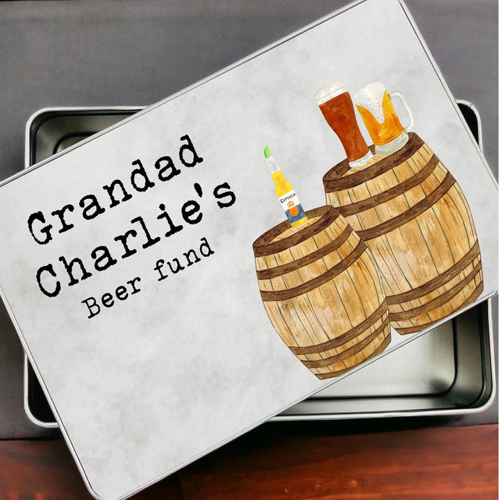 Personalised Beer Fund Gift Tin