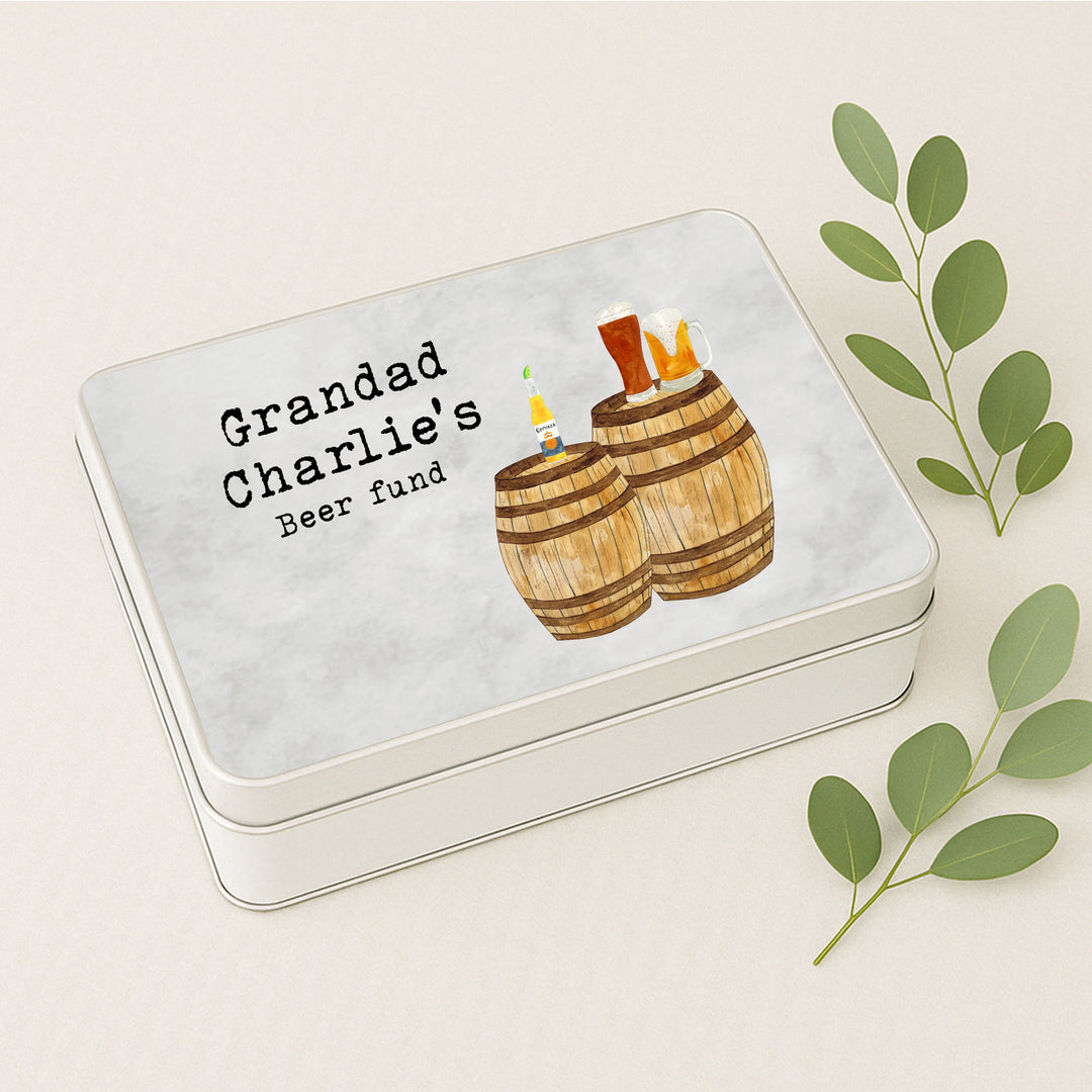 Personalised Beer Fund Gift Tin