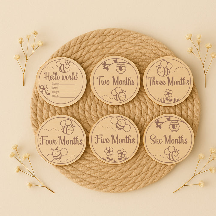 Bees Baby Milestone Wooden Plaque Set