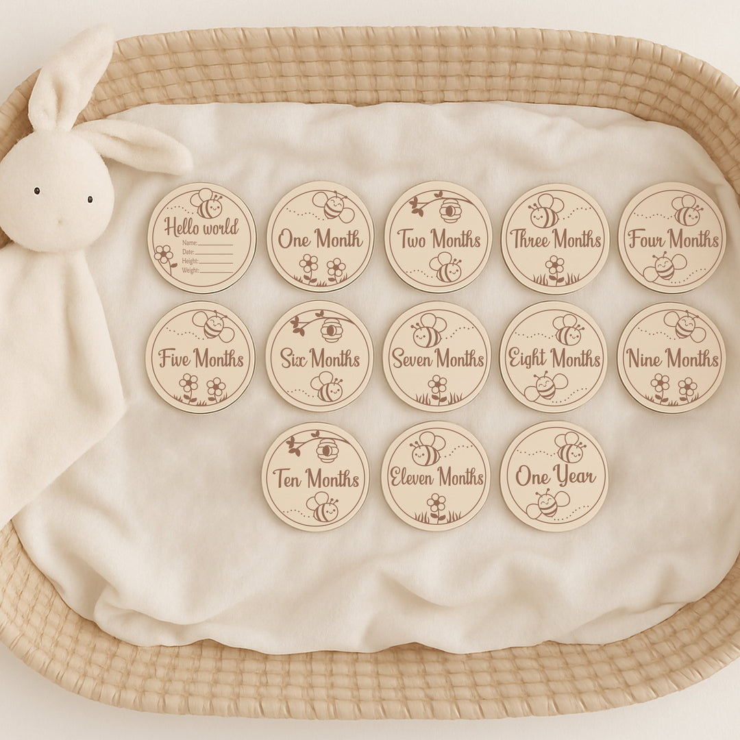 Bees Baby Milestone Wooden Plaque Set