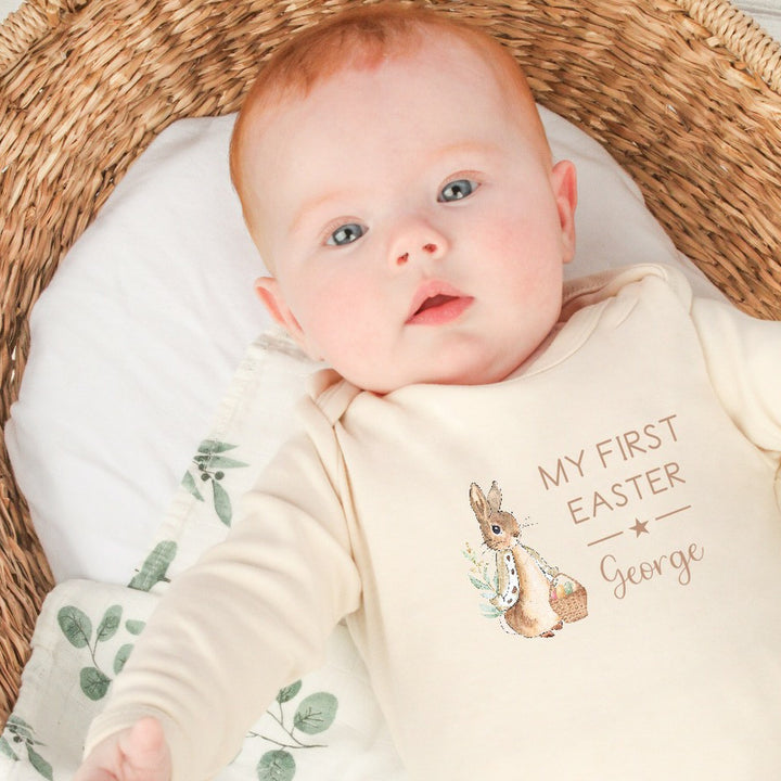 Beige Rabbit My First Easter Beige Babygrow