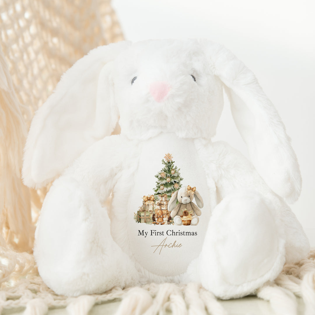 Personalised Beige Bunny Christmas Reindeer/Penguin/Bunny