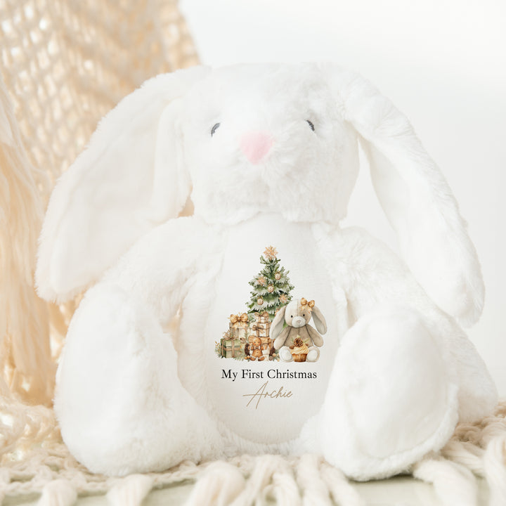 Personalised Beige Bunny Christmas Reindeer/Penguin/Bunny