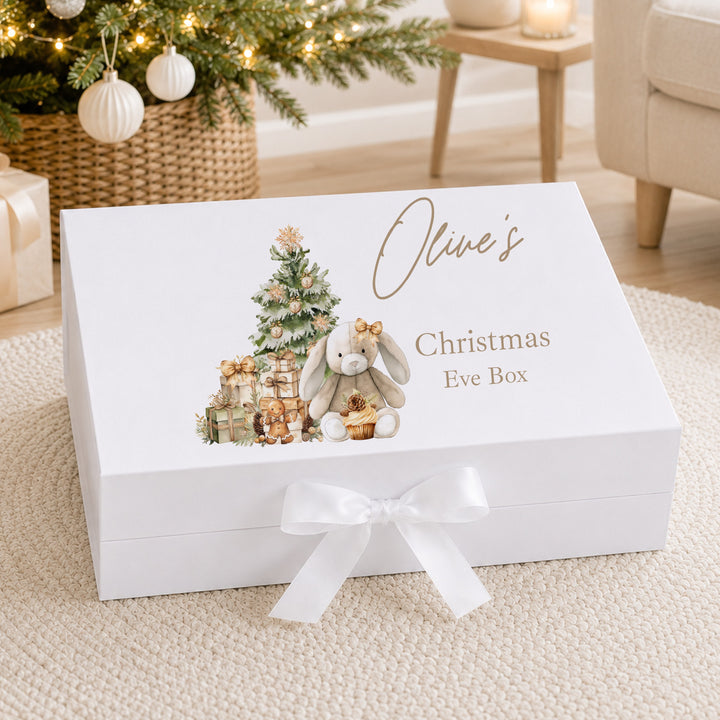Personalised Beige Bunny Christmas Eve Box