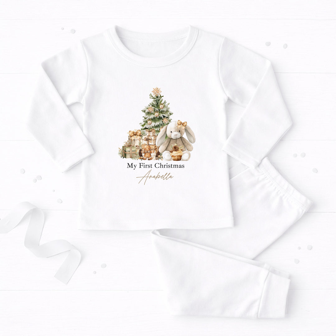 Personalised Beige Rabbit My First Christmas Pyjamas