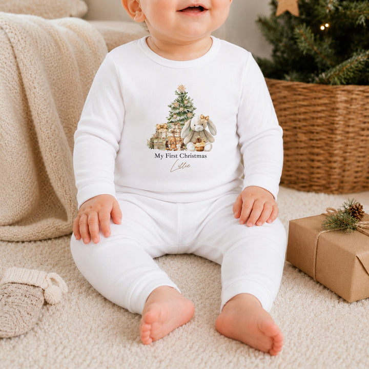 Personalised Beige Rabbit My First Christmas Pyjamas