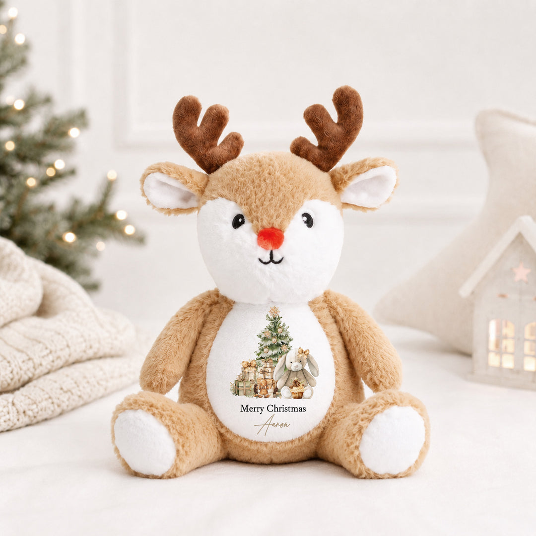 Personalised Beige Bunny My First Christmas Soft Toy