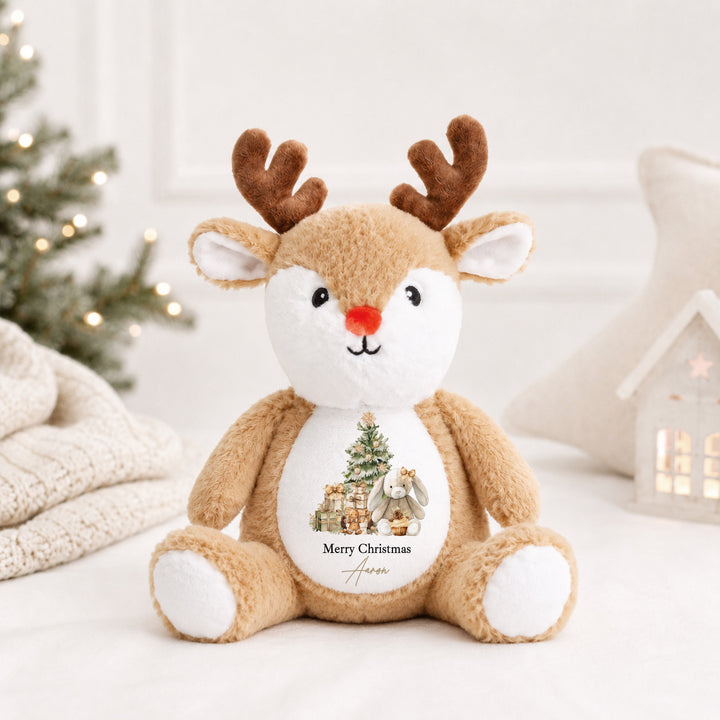 Personalised Beige Bunny My First Christmas Soft Toy