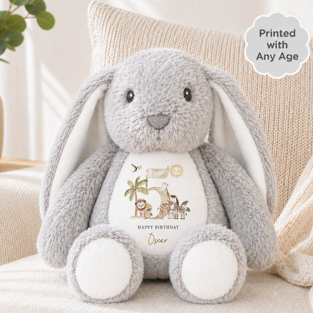Personalised Beige Safari Any Age Birthday Teddy