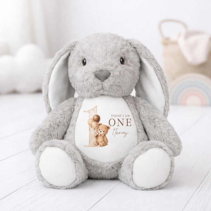 Personalised Beige Teddy Bear First Birthday Teddy