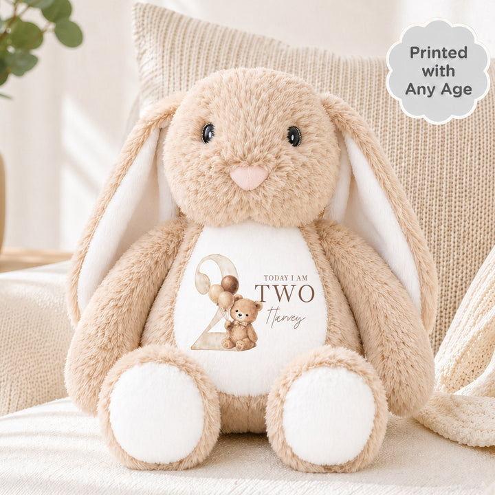 Personalised Beige Teddy Bear Any Age Birthday Teddy