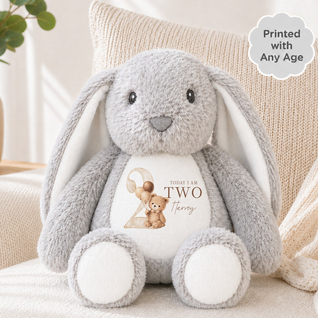 Personalised Beige Teddy Bear Any Age Birthday Teddy