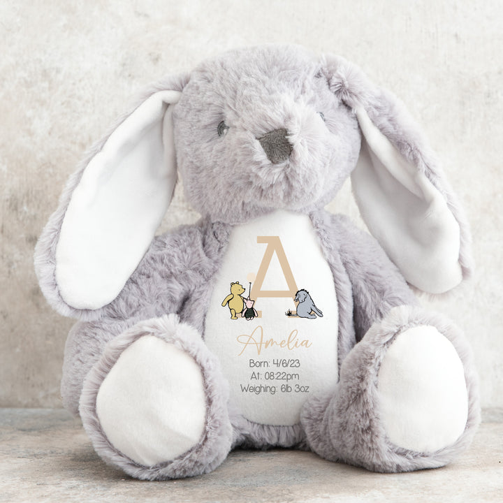 Personalised Beige Pooh Bear Birth Announcement Teddy