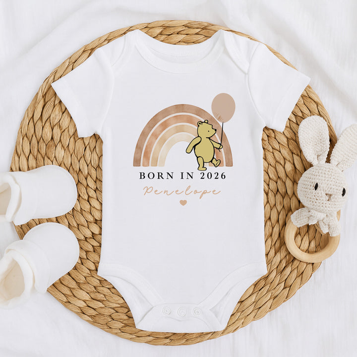 Personalised Beige Pooh Born in 2026 Hamper Gift Set