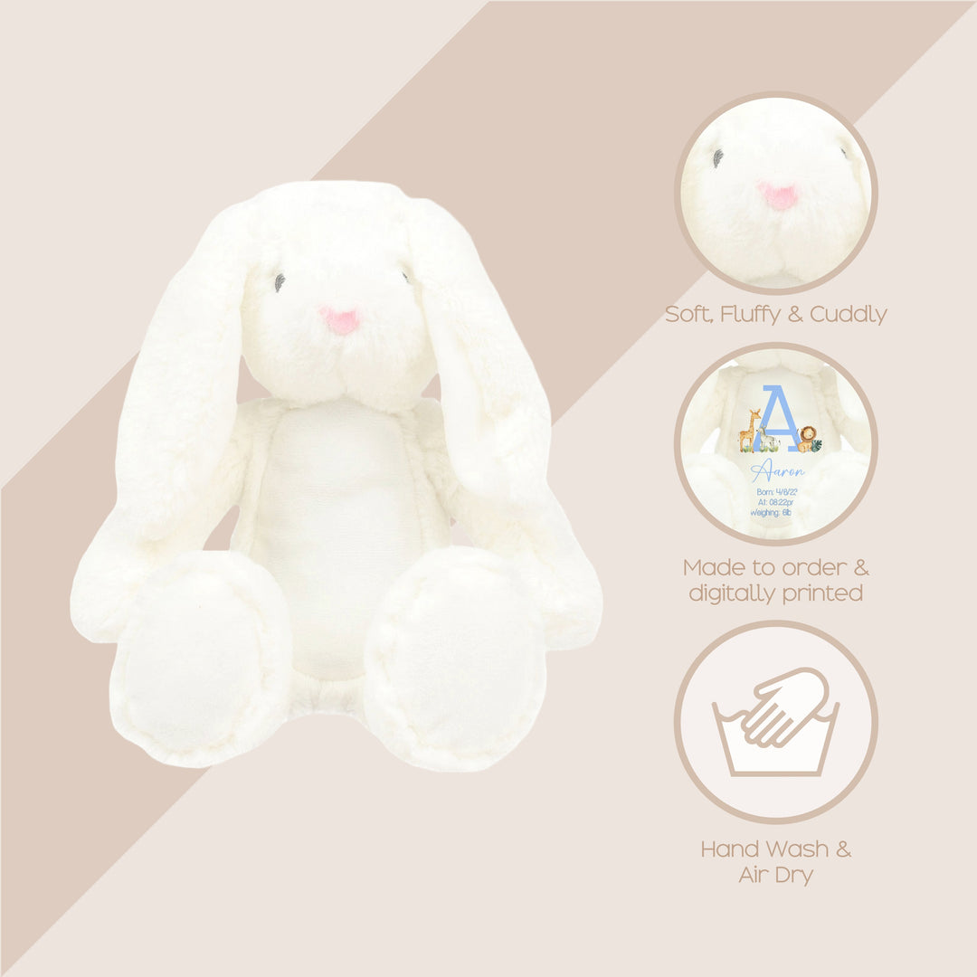 Personalised Pink Bow Brown Bunny My First Easter Teddy