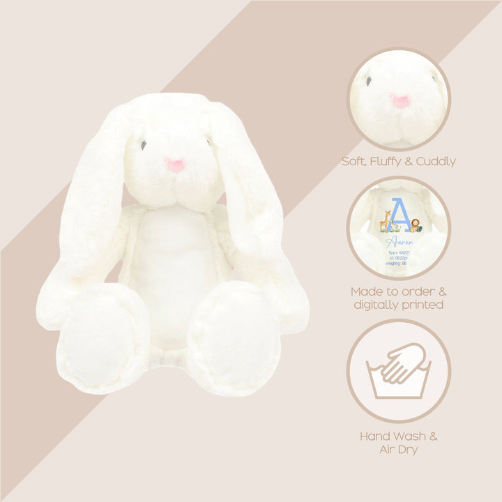 Personalised Blue Easter Basket White Bunny My 1st Easter Teddy