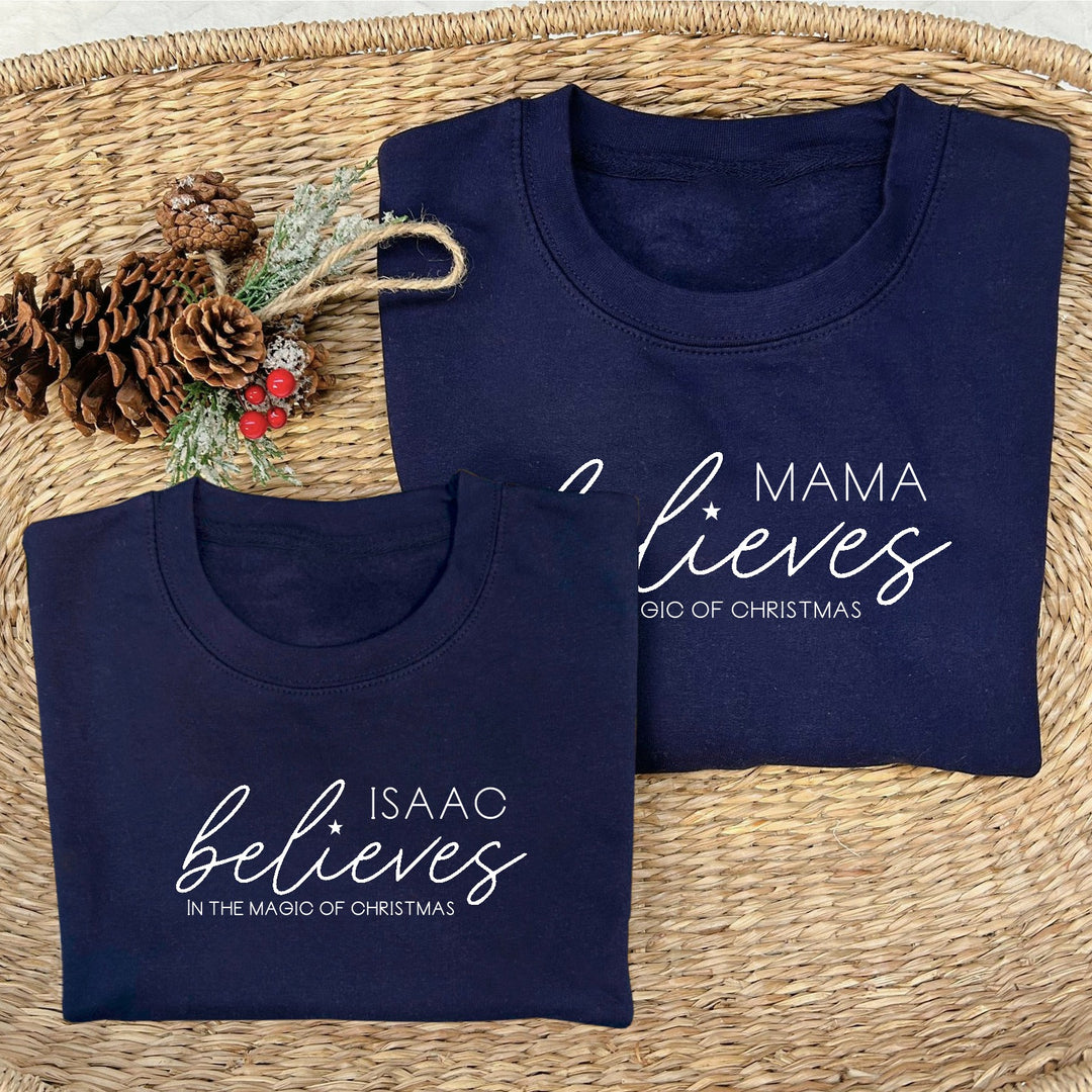 Personalised Family Believes Matching Christmas Sweatshirt