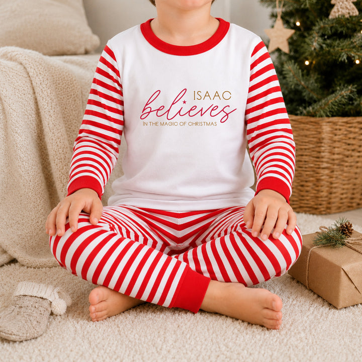 Personalised I Believe In the Magic of Christmas Pyjamas