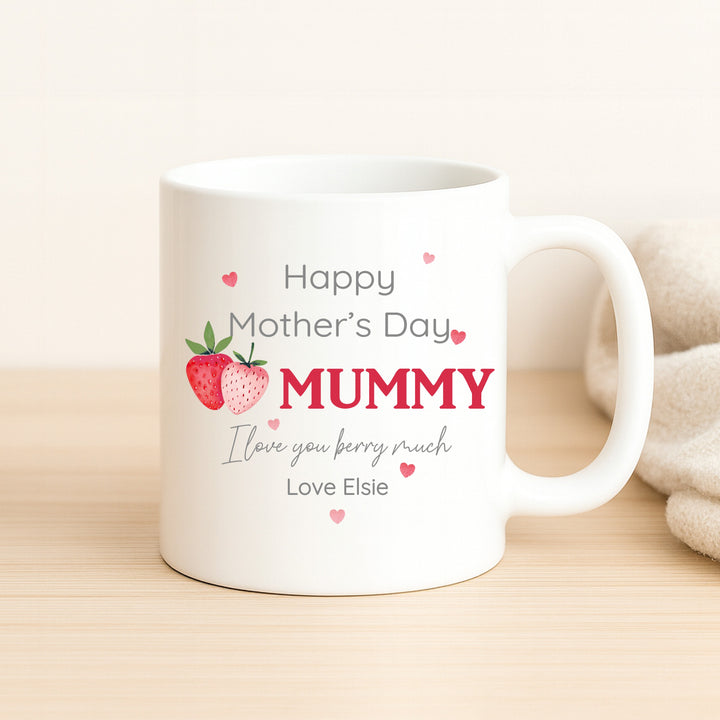 Personalised Strawberry Happy Mother's Day Mug
