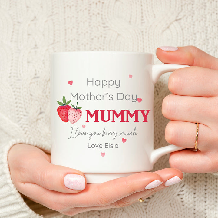 Personalised Strawberry Happy Mother's Day Mug