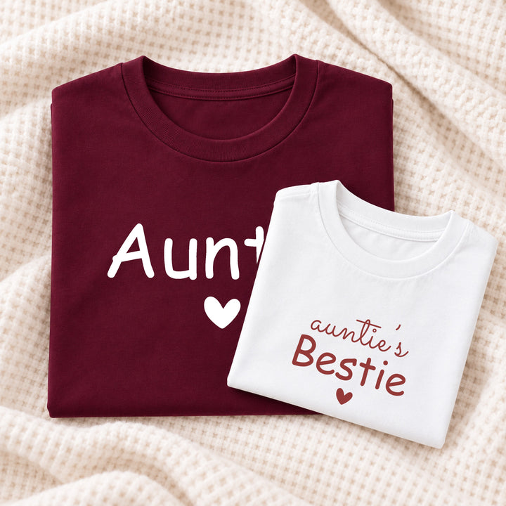 Maroon Heart Aunties Bestie Matching Outfits