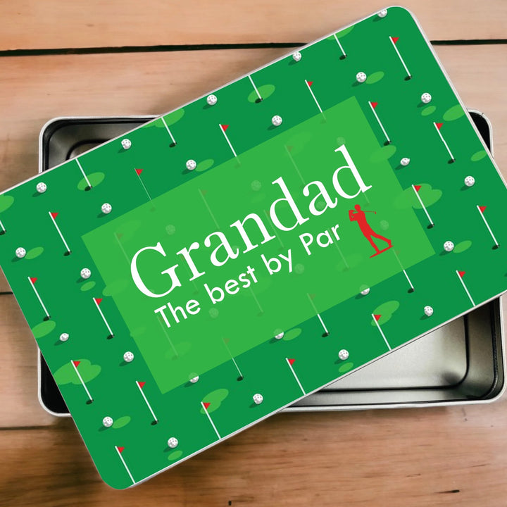 Personalised Best By Par Green Golf Gift Tin