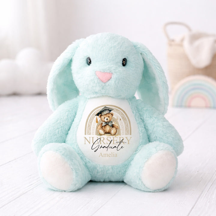 Personalised Beige Rainbow Nursery Graduation Bunny