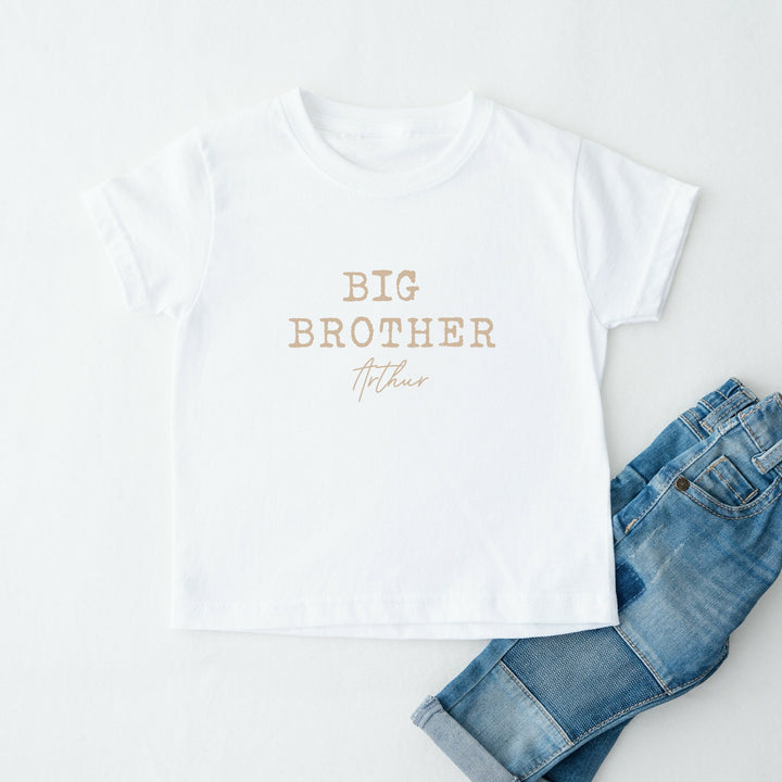 Personalised Beige Big Brother Script T-shirt