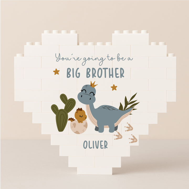 Personalised You're Going To Be a Big Brother Dinosaur Lego Blocks